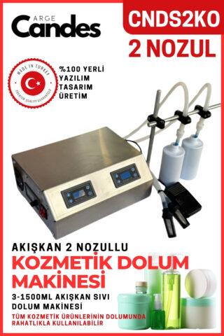İki Nozullu Elektirikli Kozmetik Dolum Makinesi